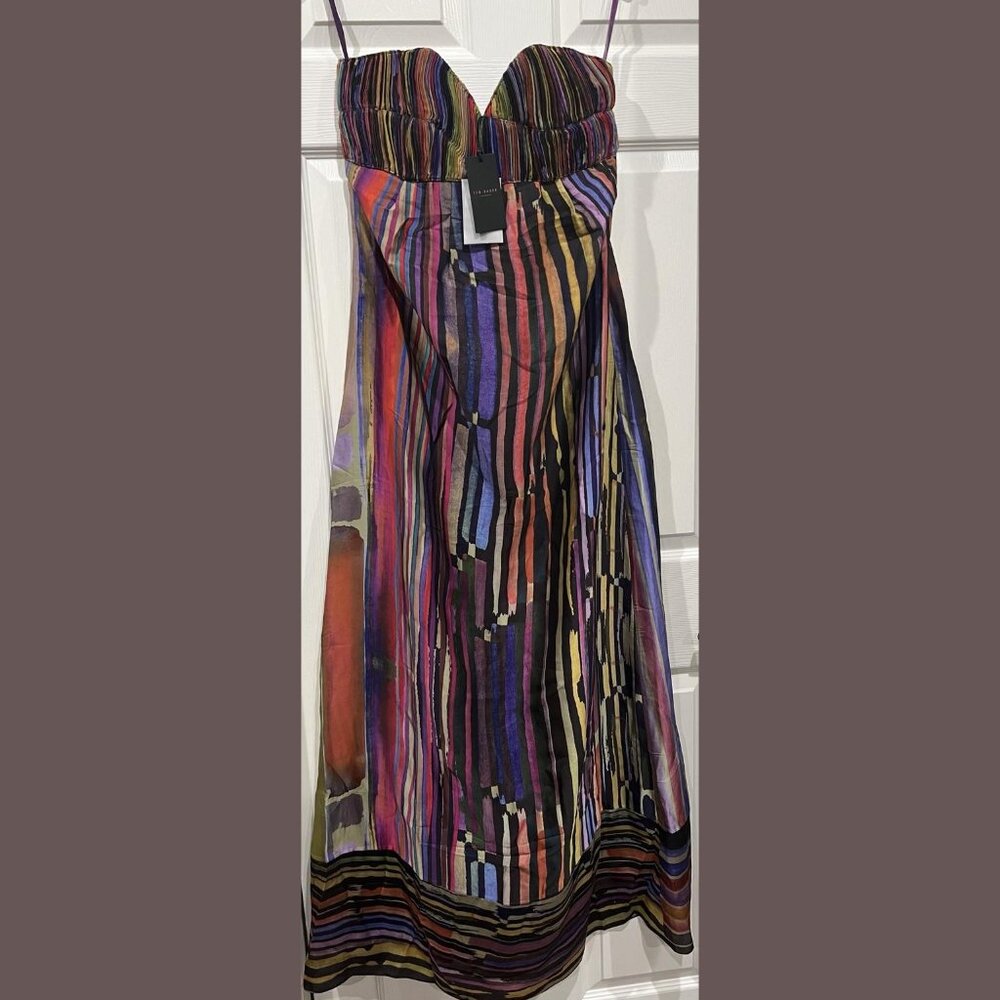 $375 NWT TED BAKER LONDON CHIL SPECTRUM MAXI DRESS SIZE: 3 TB / 8 US